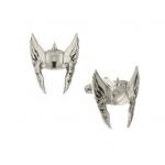 Thor Silver Tone Cut Out Helmet Cufflinks.JPG